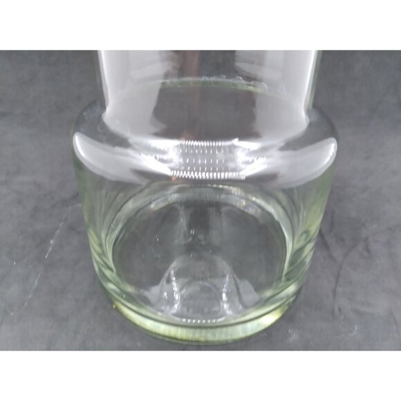 Mid-Century Modern Glass Cocktail Pitcher With Raised Antique Gold Finish Medall - Picture 10 of 12